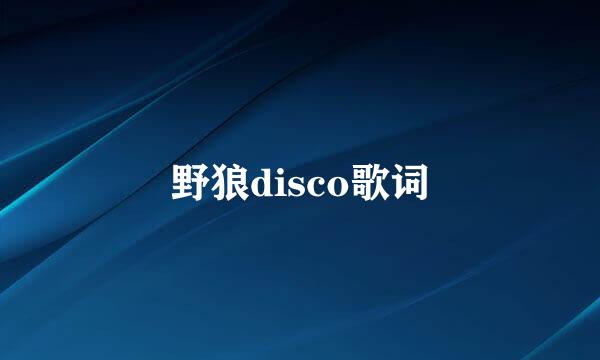 野狼disco歌词