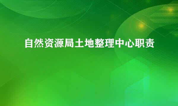 自然资源局土地整理中心职责