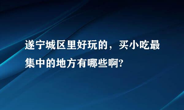 遂宁城区里好玩的，买小吃最集中的地方有哪些啊?