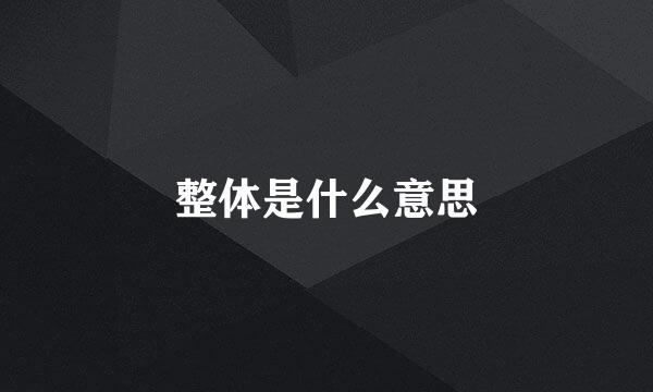 整体是什么意思