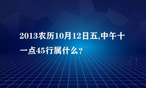 2013农历10月12日五,中午十一点45行属什么？