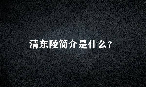 清东陵简介是什么？