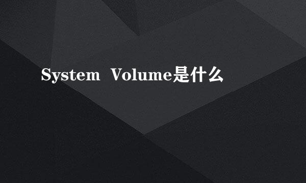 System  Volume是什么