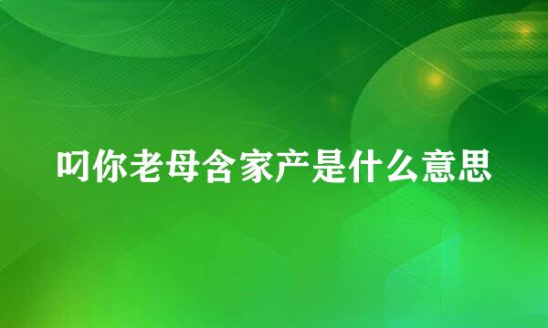 叼你老母含家产是什么意思