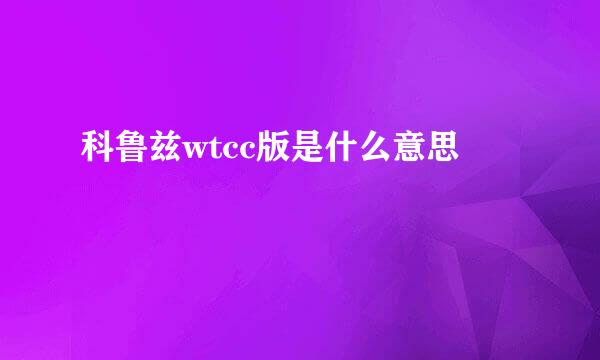 科鲁兹wtcc版是什么意思