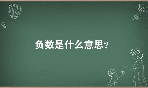 负数是什么意思？