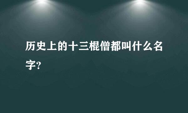 历史上的十三棍僧都叫什么名字？