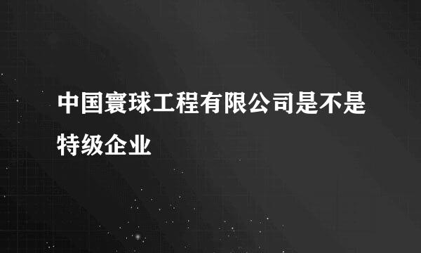 中国寰球工程有限公司是不是特级企业