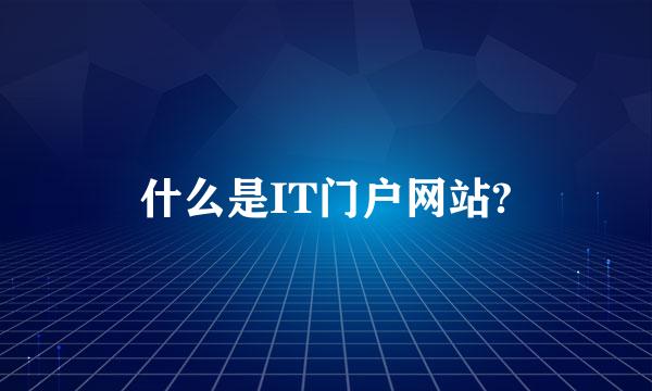 什么是IT门户网站?