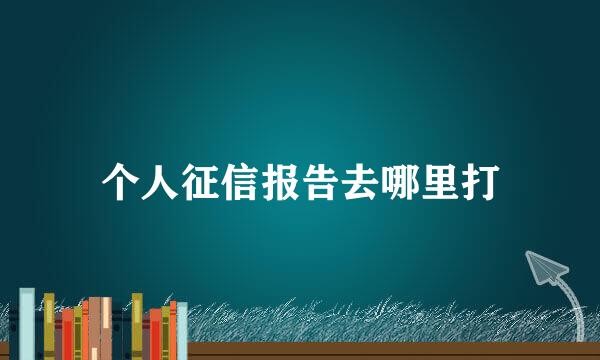 个人征信报告去哪里打