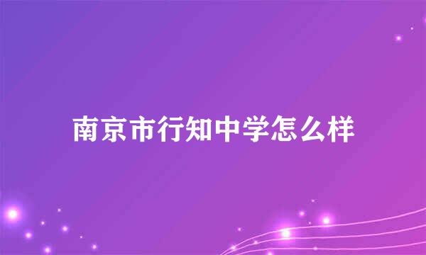 南京市行知中学怎么样