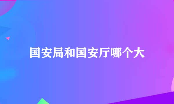 国安局和国安厅哪个大