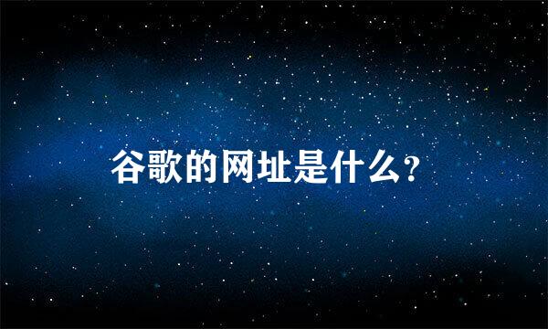 谷歌的网址是什么？