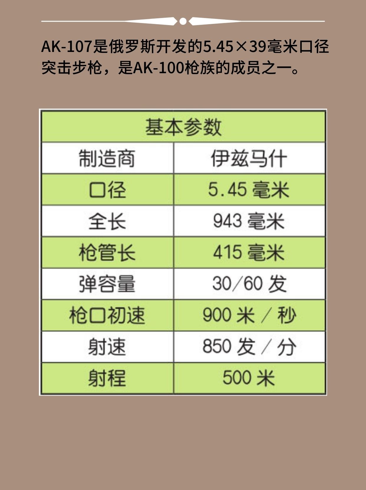 俄罗斯AK-107突击步枪