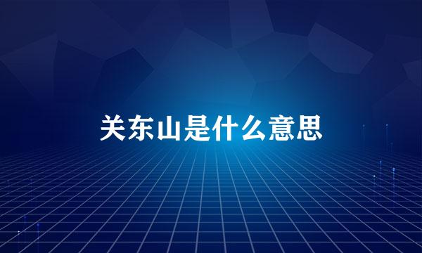 关东山是什么意思