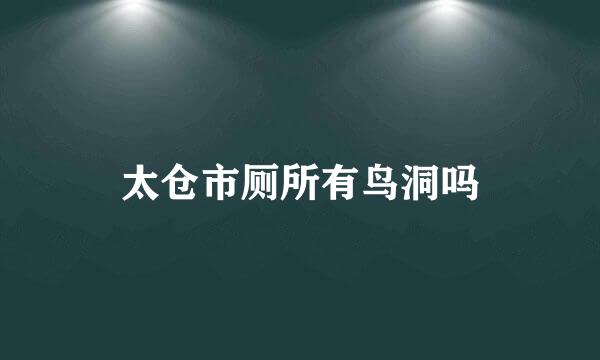 太仓市厕所有鸟洞吗