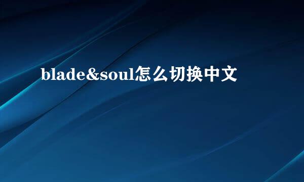 blade&soul怎么切换中文