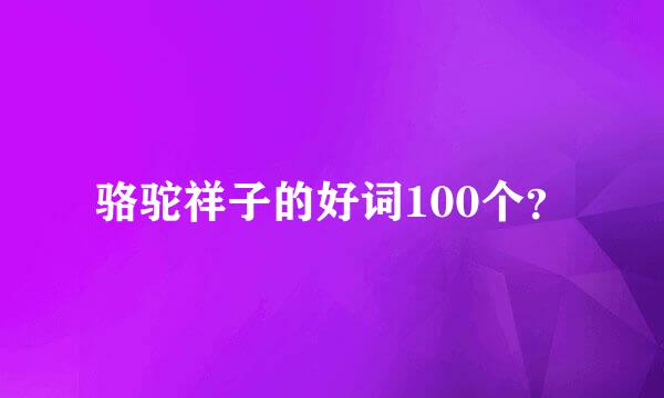 骆驼祥子的好词100个？