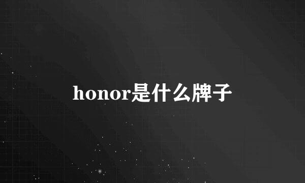 honor是什么牌子