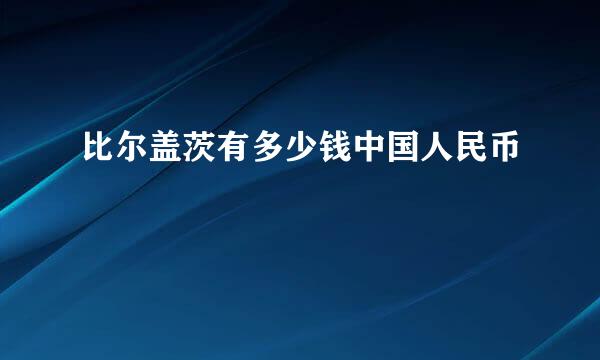 比尔盖茨有多少钱中国人民币