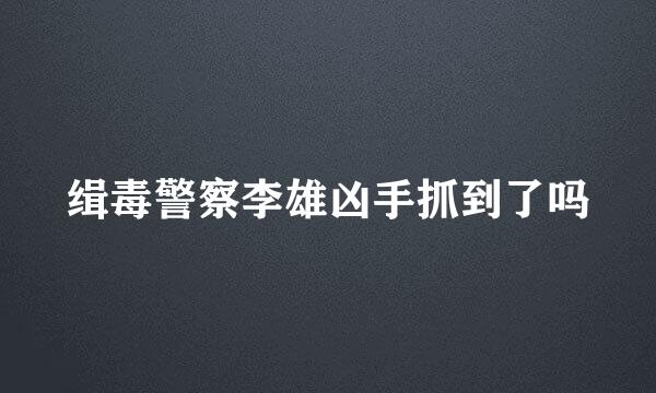 缉毒警察李雄凶手抓到了吗