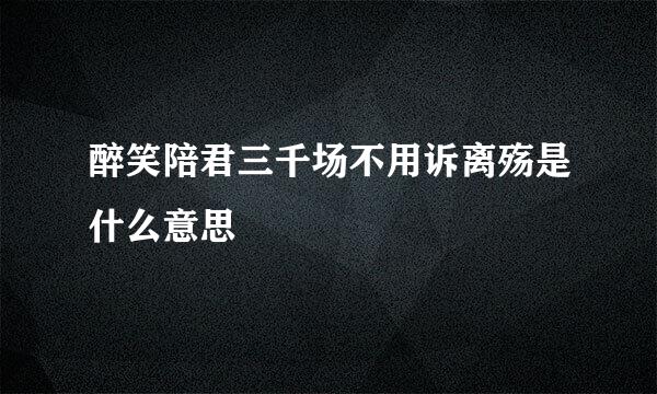 醉笑陪君三千场不用诉离殇是什么意思