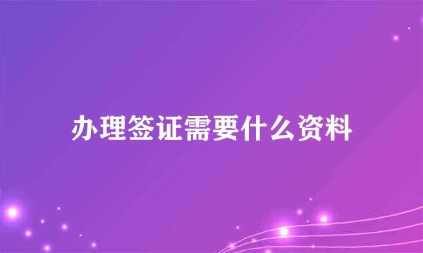 办理签证需要什么资料