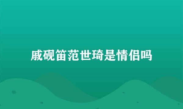 戚砚笛范世琦是情侣吗