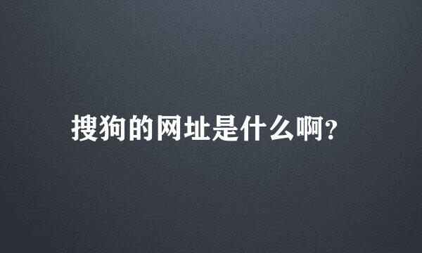 搜狗的网址是什么啊？