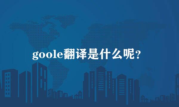 goole翻译是什么呢？