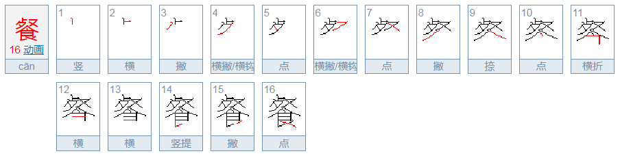 餐的拼音