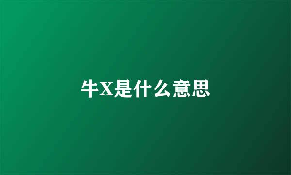 牛X是什么意思