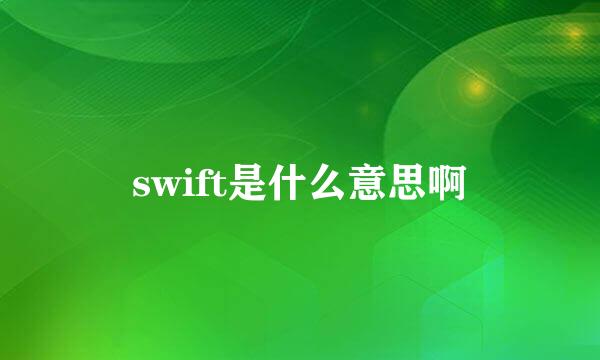 swift是什么意思啊