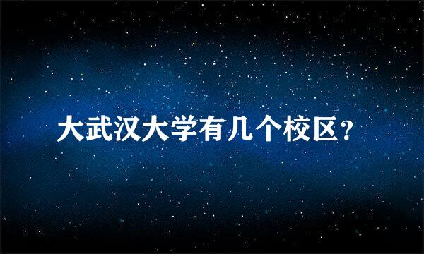 大武汉大学有几个校区？