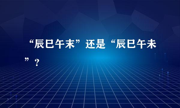 “辰巳午末”还是“辰巳午未”？