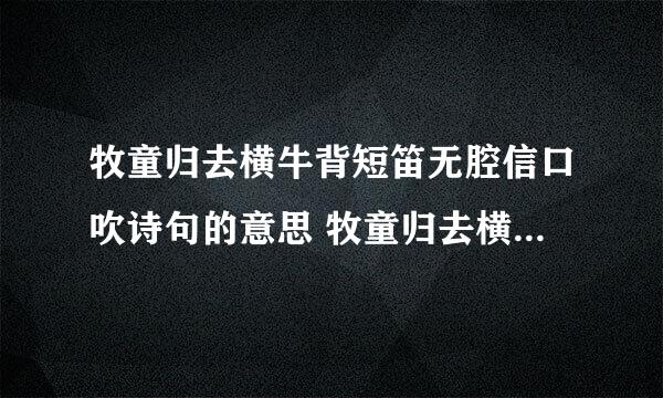 牧童归去横牛背短笛无腔信口吹诗句的意思 牧童归去横牛背短笛无腔信口吹原文及翻译