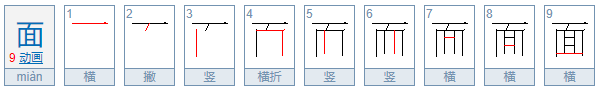 面的笔顺