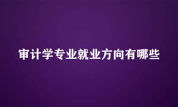 审计学专业就业方向有哪些