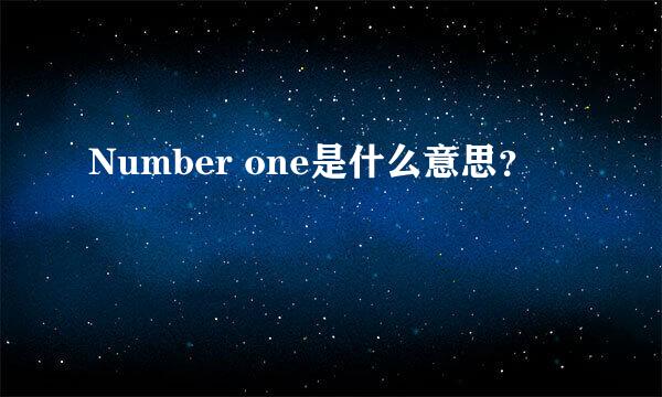 Number one是什么意思？