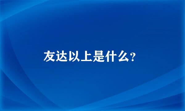 友达以上是什么？