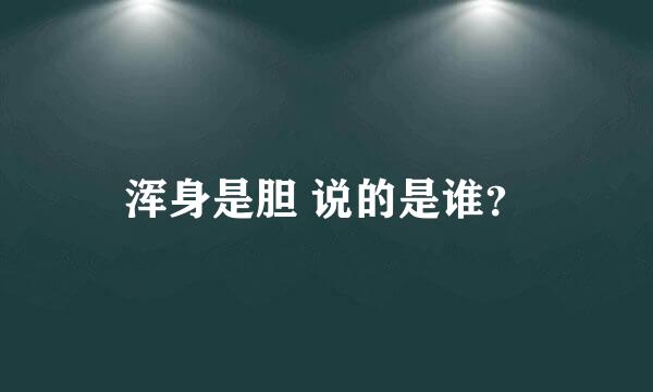 浑身是胆 说的是谁？