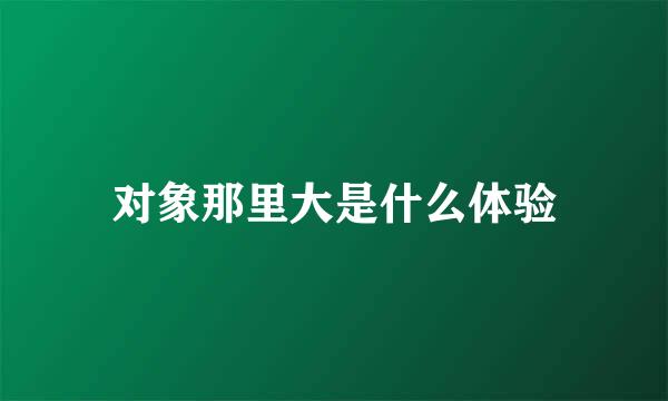 对象那里大是什么体验