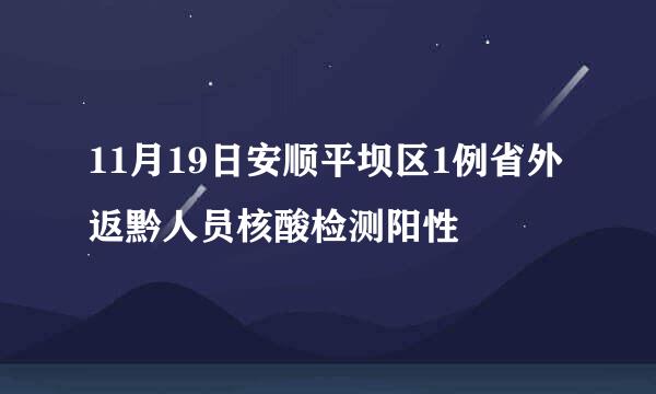 11月19日安顺平坝区1例省外返黔人员核酸检测阳性