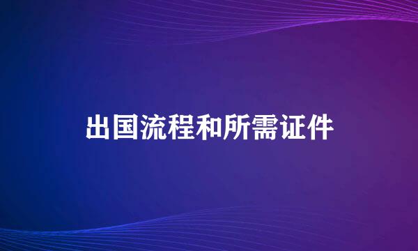 出国流程和所需证件