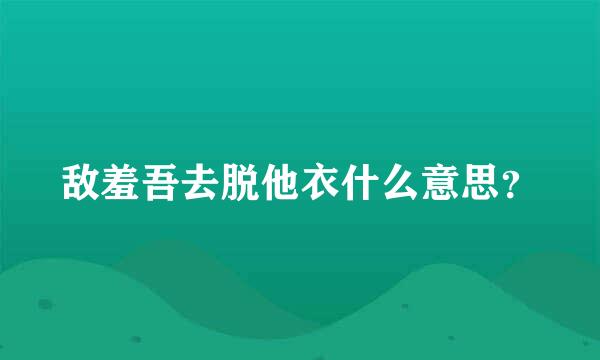 敌羞吾去脱他衣什么意思？