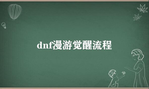 dnf漫游觉醒流程