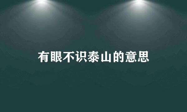 有眼不识泰山的意思