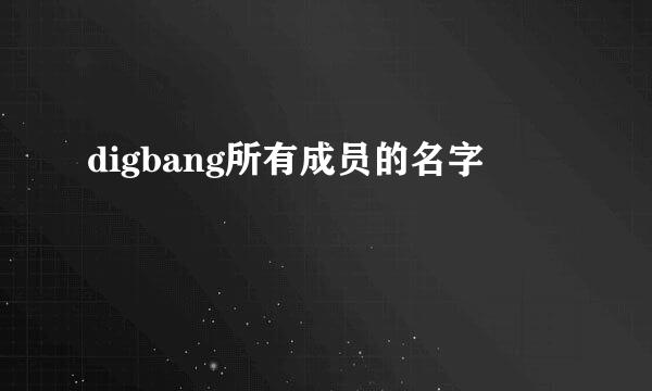 digbang所有成员的名字