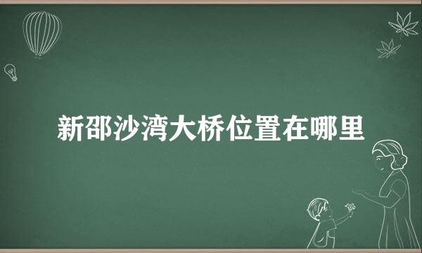 新邵沙湾大桥位置在哪里