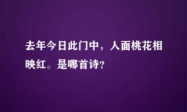 去年今日此门中，人面桃花相映红。是哪首诗？